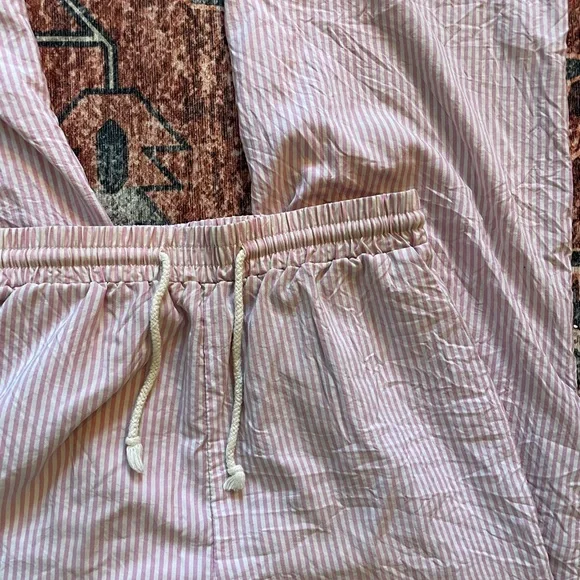 Pink Striped Lounge Pants Vintage Beach Wash - Picture 3 of 6